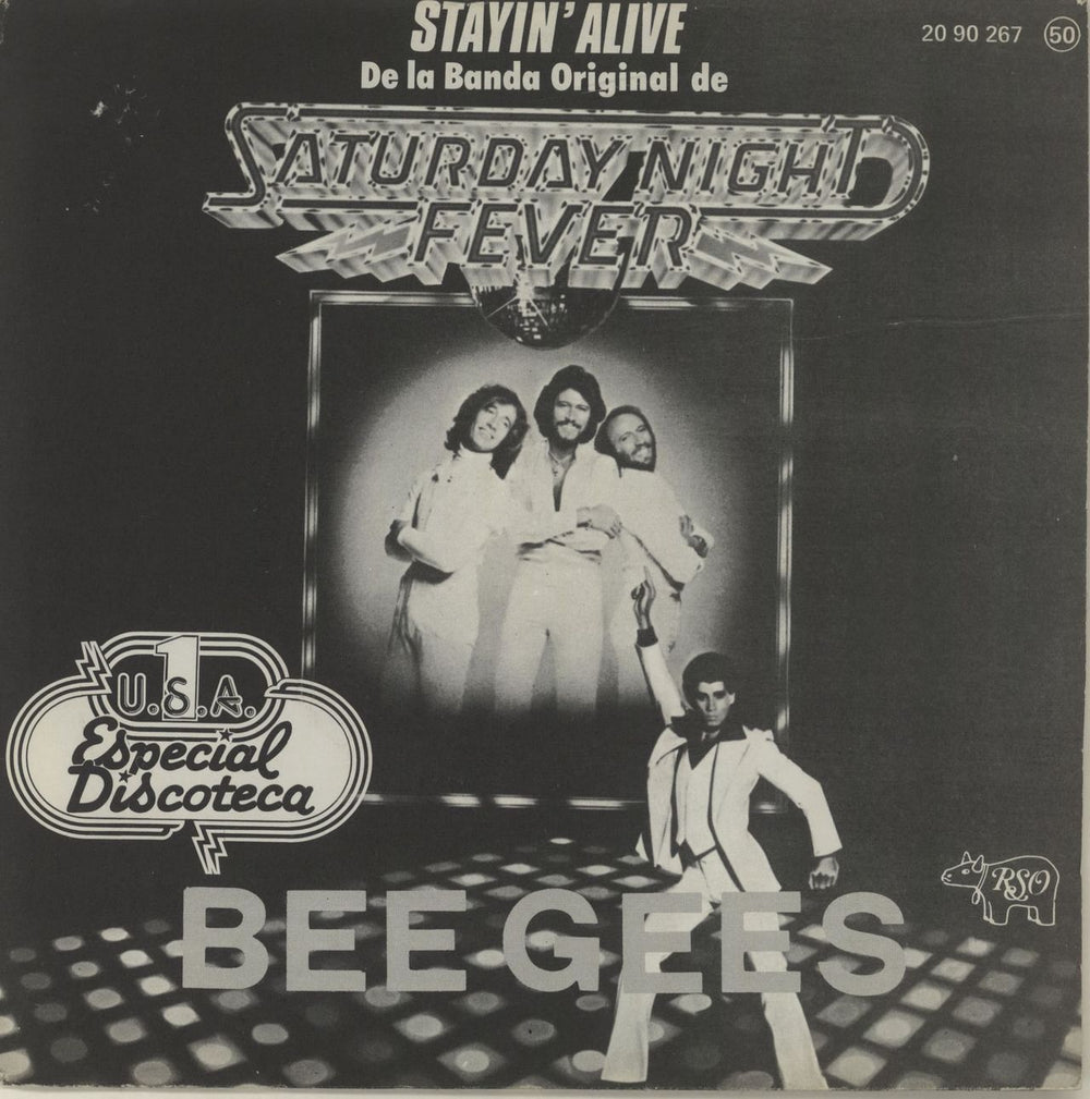 The Bee Gees Stayin' Alive - Viviendo Spanish 7" vinyl single (7 inch record / 45) 2090267