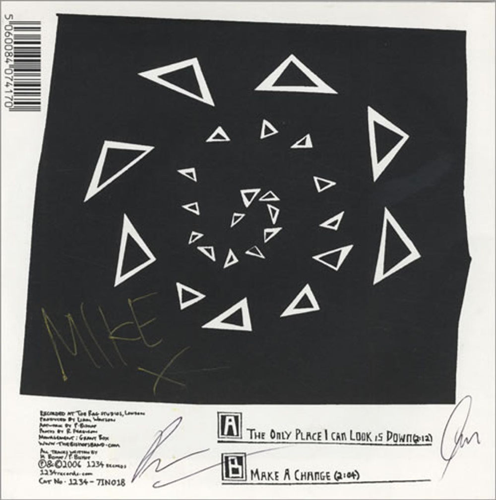 The Bishops (00s) The Only Place I Can Look Is Down - Autographed! UK 7" vinyl single (7 inch record / 45) T0507TH433125