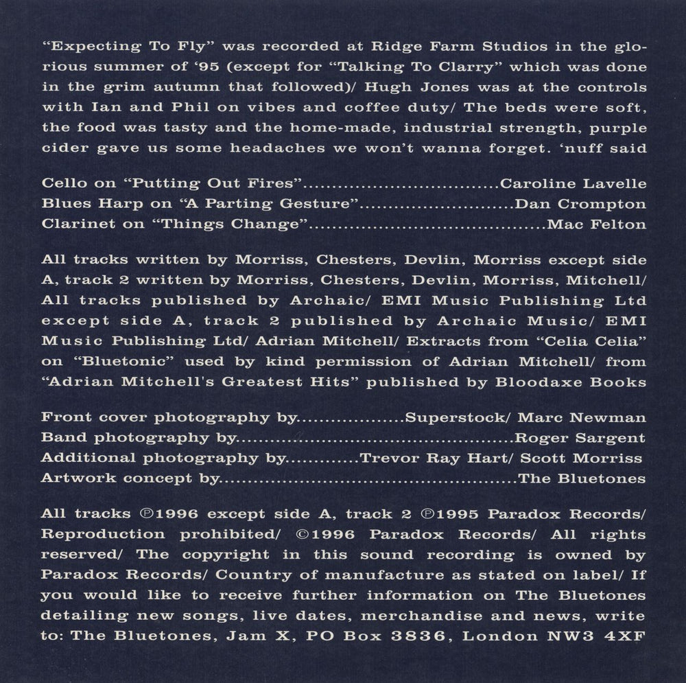 The Bluetones Expecting To Fly - Un-numbered UK vinyl LP album (LP record) 1995