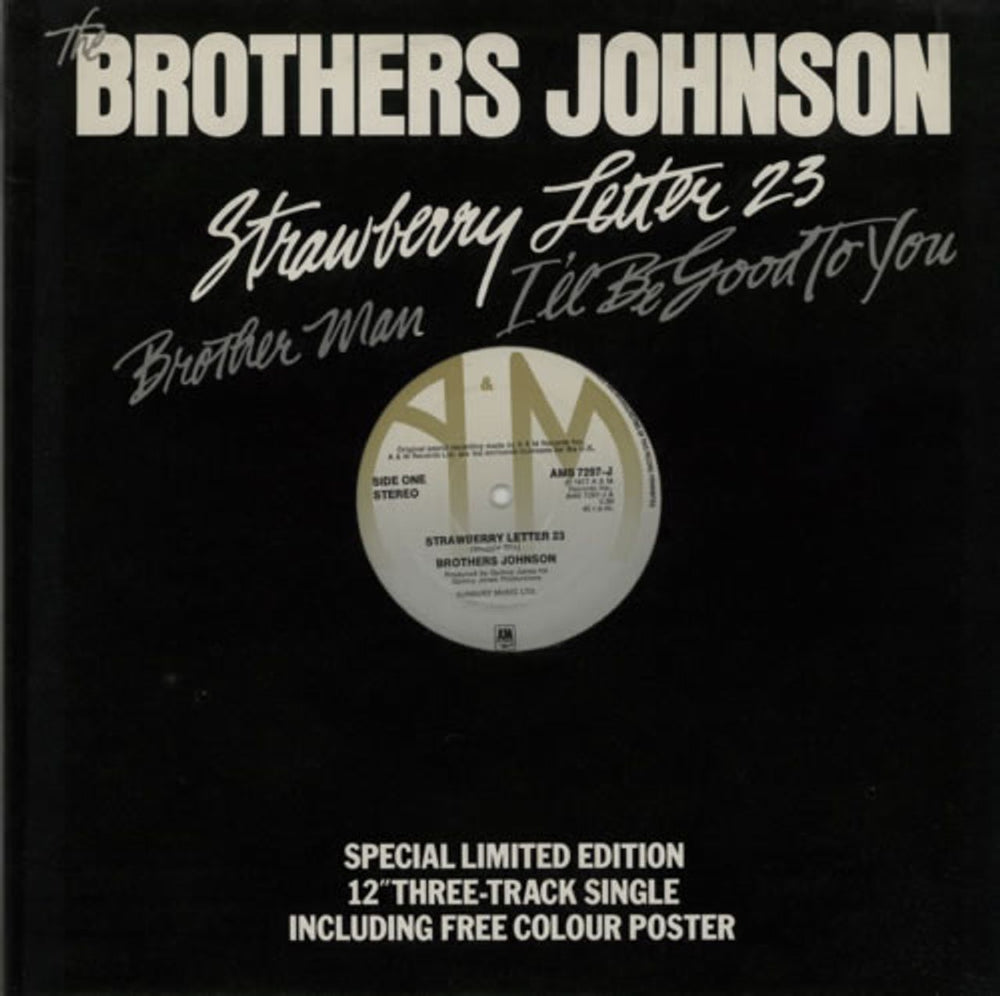 The Brothers Johnson Strawberry Letter 23 + Poster UK 12" vinyl single (12 inch record / Maxi-single) AMS7297-J