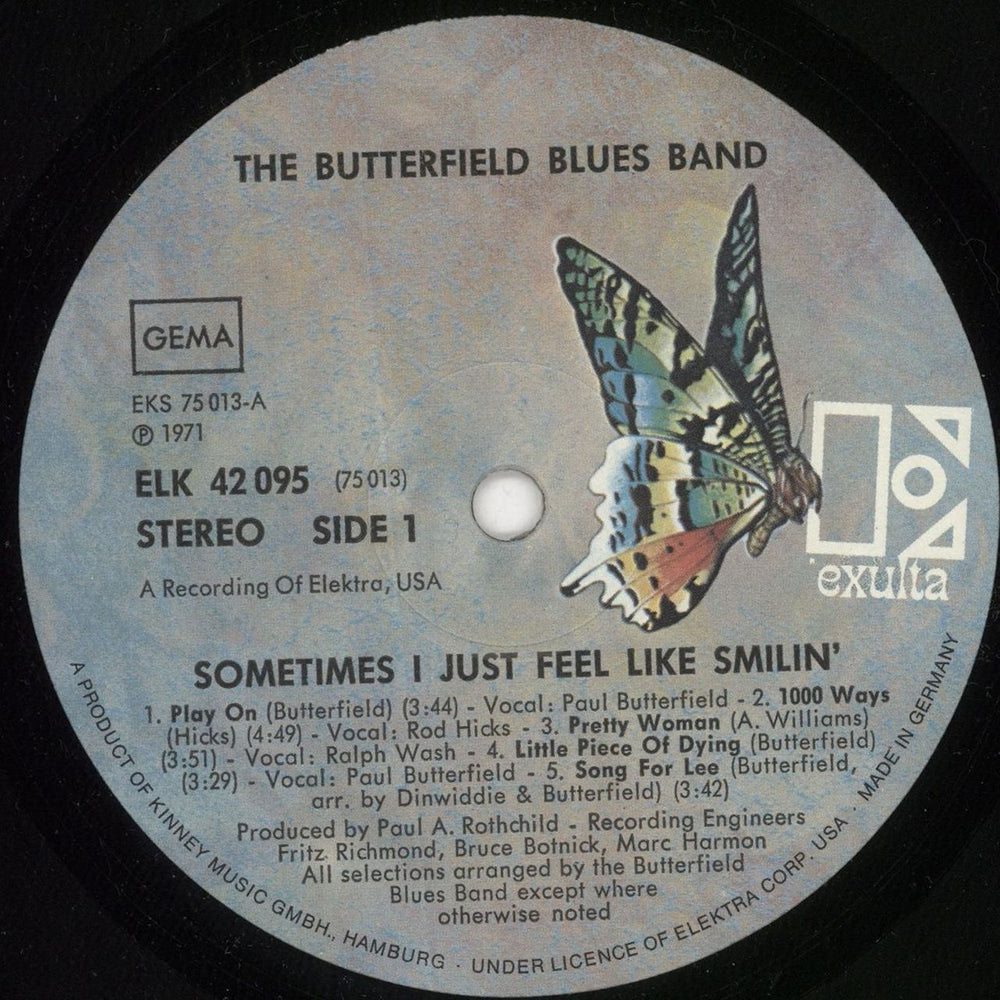 The Butterfield Blues Band Sometimes I Just Feel Like Smilin' + Shrink German vinyl LP album (LP record) B8BLPSO748580