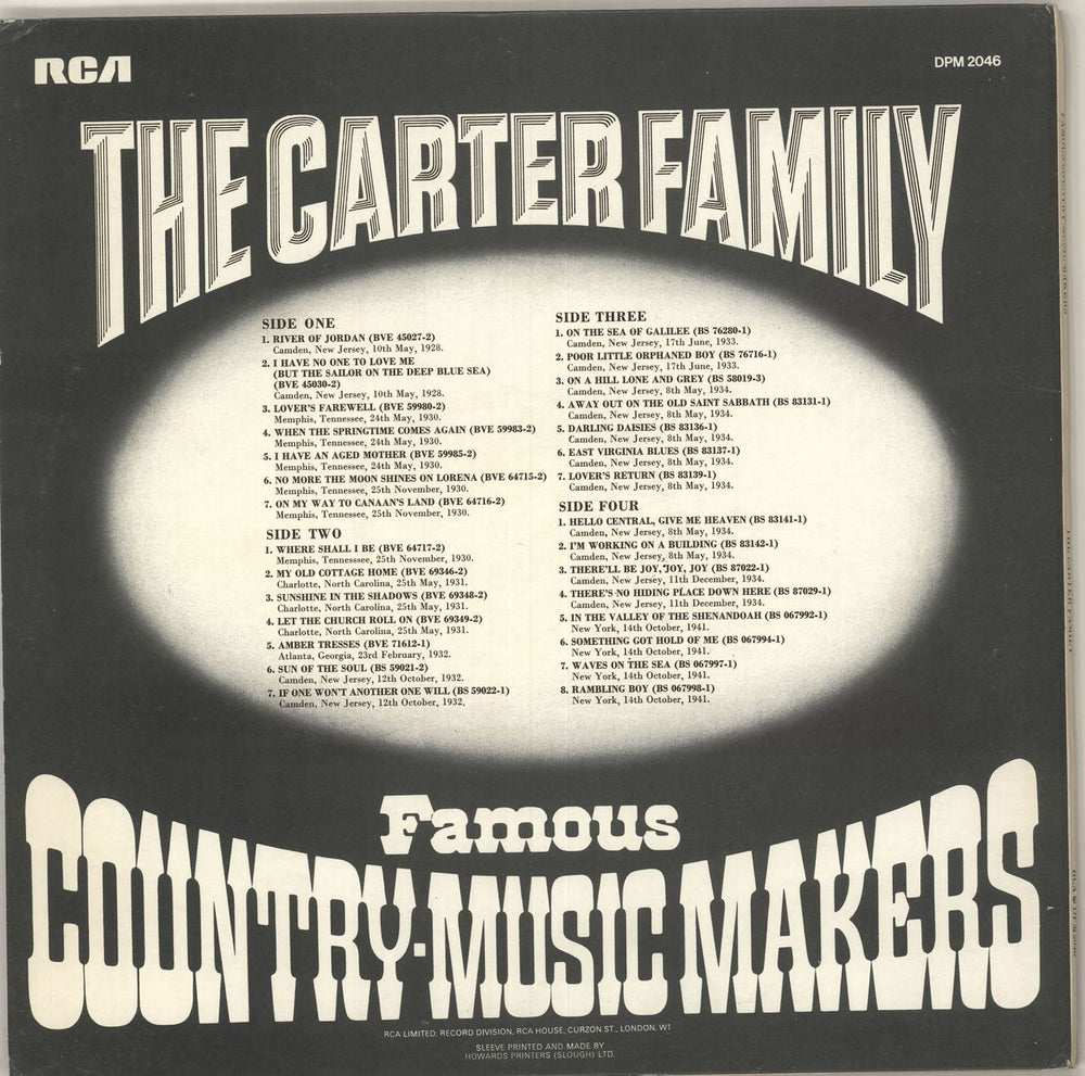 The Carter Family Famous Country-Music Makers - Olive Green Sleeve UK 2-LP vinyl record set (Double LP Album)