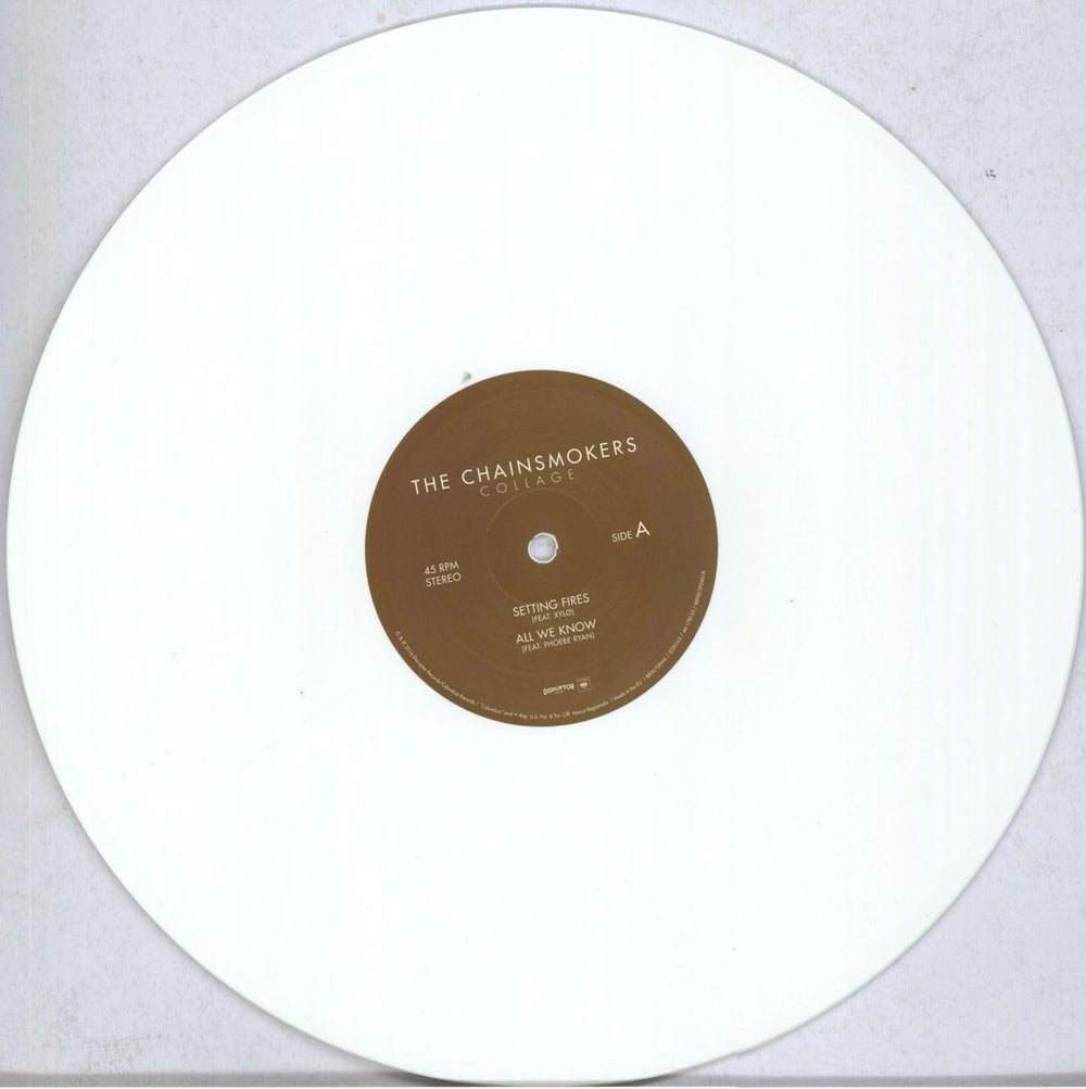 The Chainsmokers Collage - White Vinyl US 12" vinyl single (12 inch record / Maxi-single) YW212CO830703