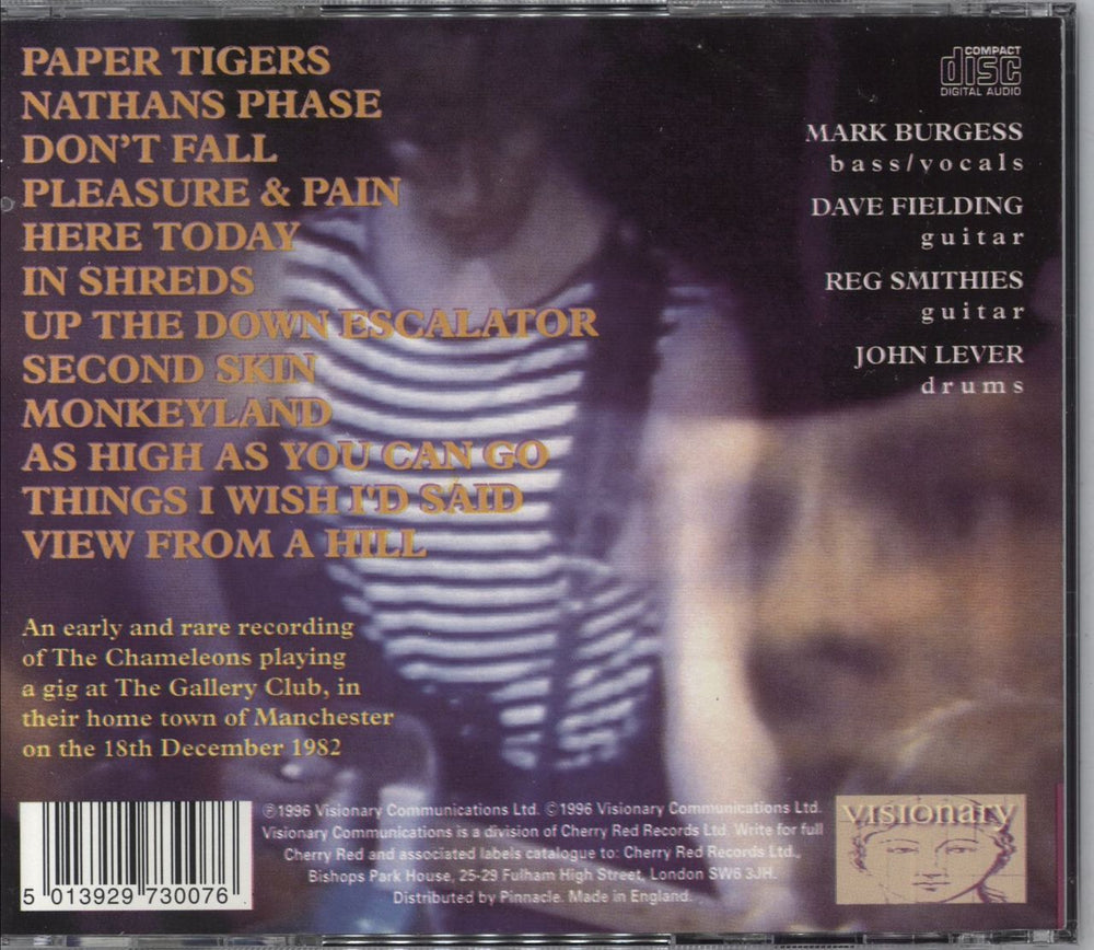 The Chameleons Recorded Live At The Gallery Club Manchester, 18th December 1982 UK CD album (CDLP)