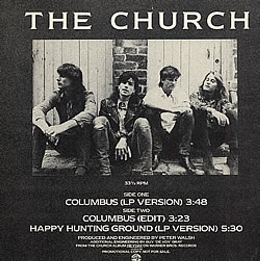 The Church Columbus US Promo 12" vinyl single (12 inch record / Maxi-single) PRO-A-2484