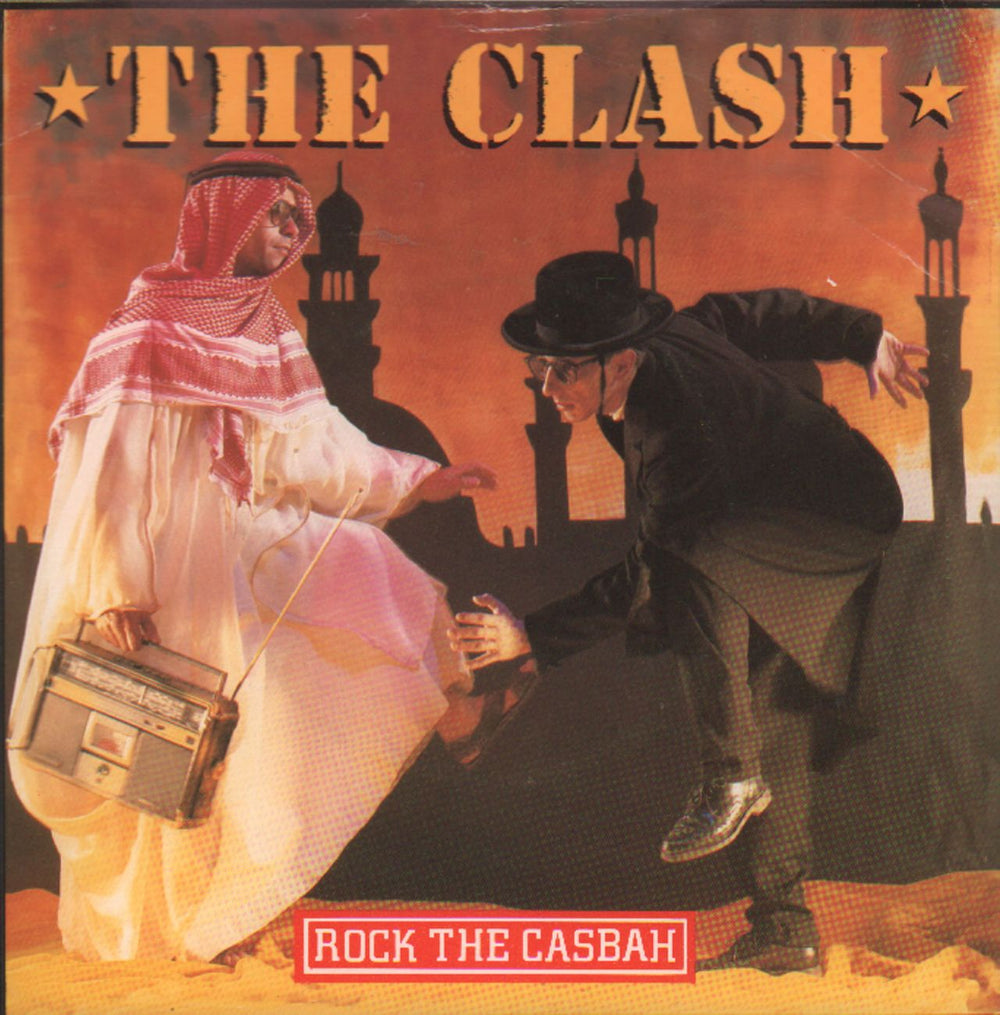 The Clash Rock The Casbah + Stickers - EX UK 7" vinyl single (7 inch record / 45) A2479