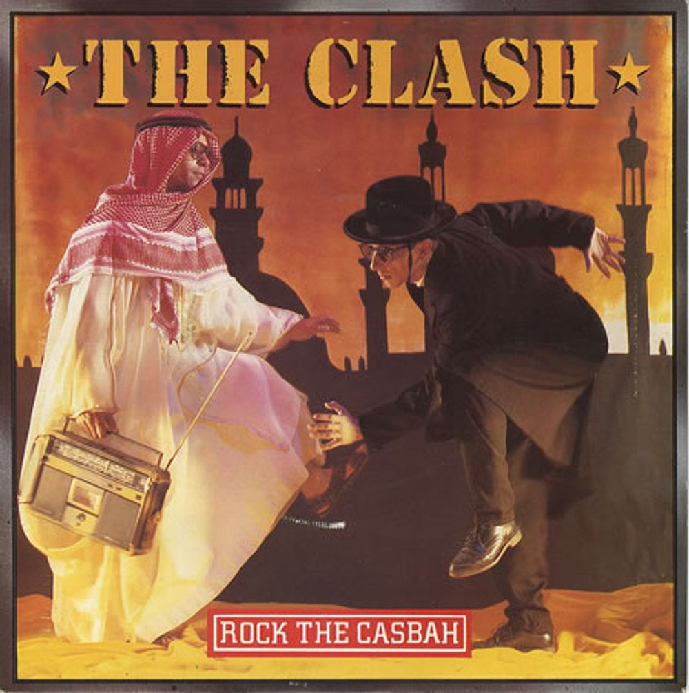 The Clash Rock The Casbah + Stickers UK 7" vinyl single (7 inch record / 45) A2479