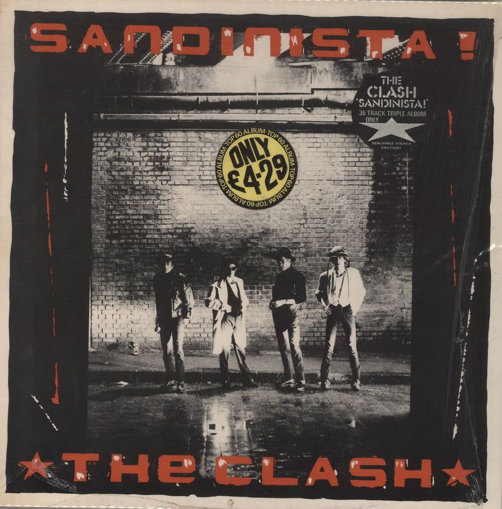 The Clash Sandinista! + Insert - Hype Stickered - Shrink UK 3-LP vinyl record set (Triple LP Album) FSLN1