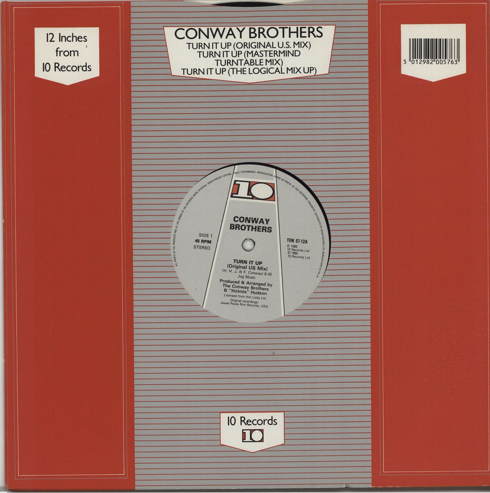 The Conway Brothers Turn It Up (Original US Mix) UK 12" vinyl single (12 inch record / Maxi-single) TEN57-12