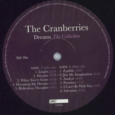 The Cranberries Dreams: The Collection UK vinyl LP album (LP record) CRBLPDR816811