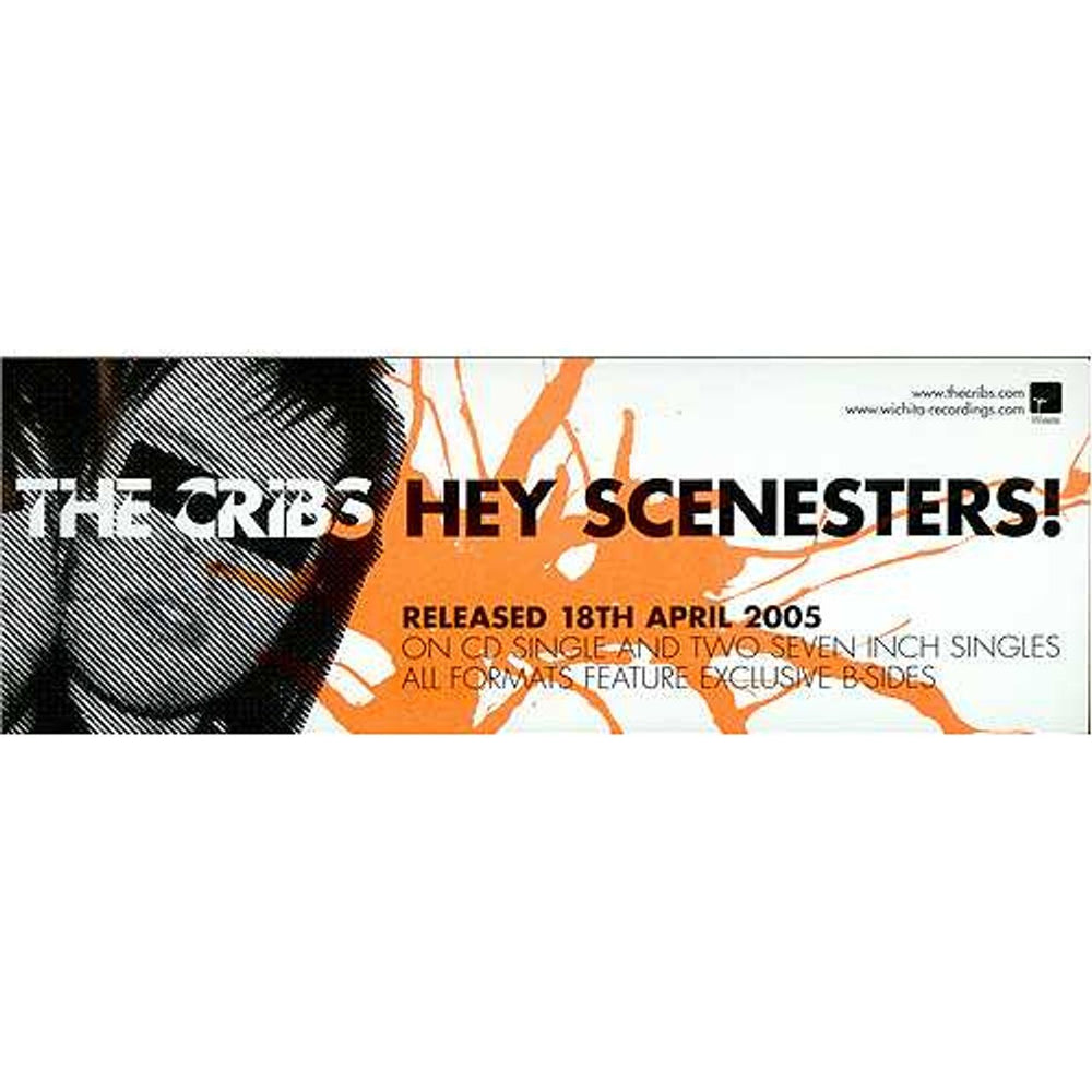 The Cribs Hey Scenesters UK Promo memorabilia PROMO STICKER