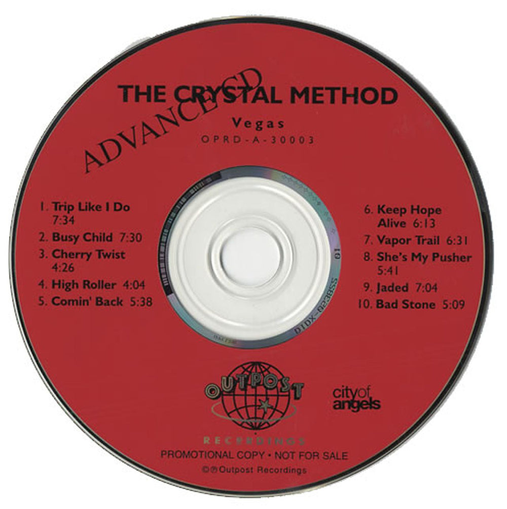 The Crystal Method Vegas US Promo CD album (CDLP) OPRD-A-3003