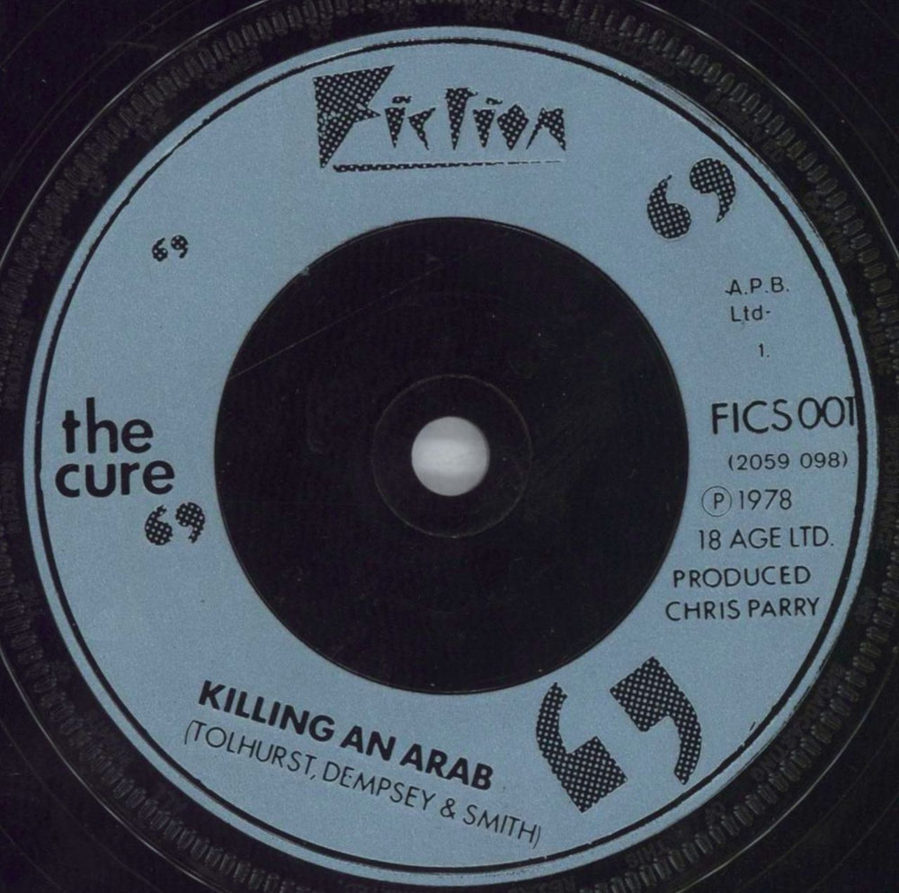 The Cure Killing An Arab - Blue Injection - EX UK 7" vinyl single (7 inch record / 45) CUR07KI818701