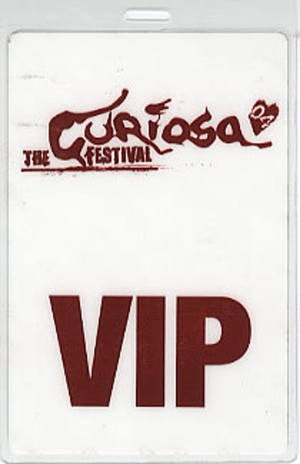 The Cure The Curiosa 04 Festival US Promo memorabilia LAMINATED PASS
