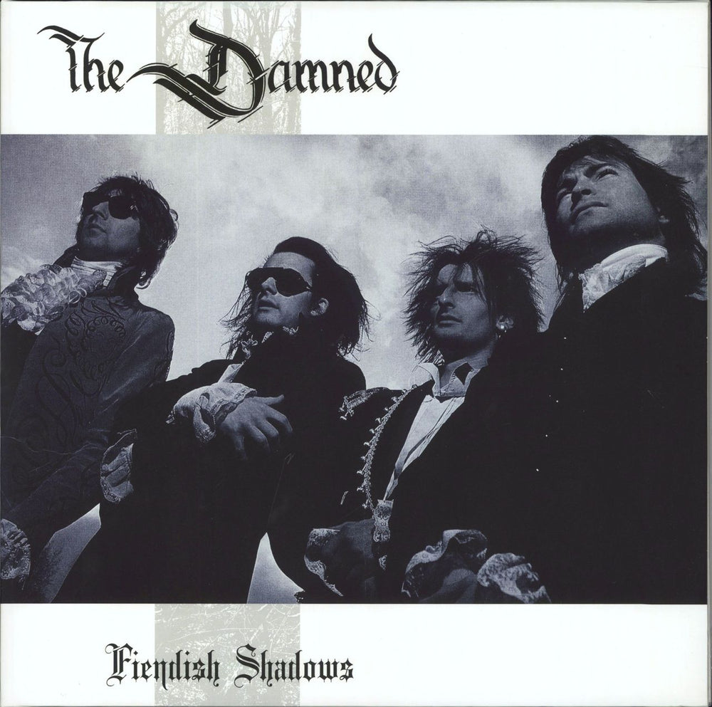 The Damned Fiendish Shadows - White UK 2-LP vinyl record set (Double LP Album) LETV255LP