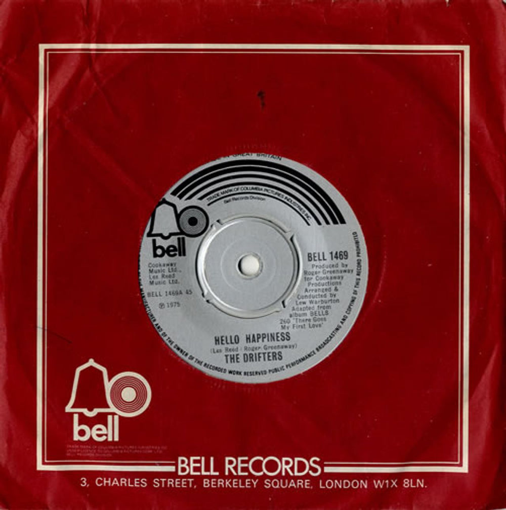 The Drifters Hello Happiness UK 7" vinyl single (7 inch record / 45) BELL1469