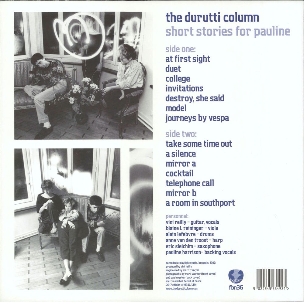The Durutti Column Short Stories For Pauline - RSD17 - Clear Vinyl UK vinyl LP album (LP record) 5024545634921