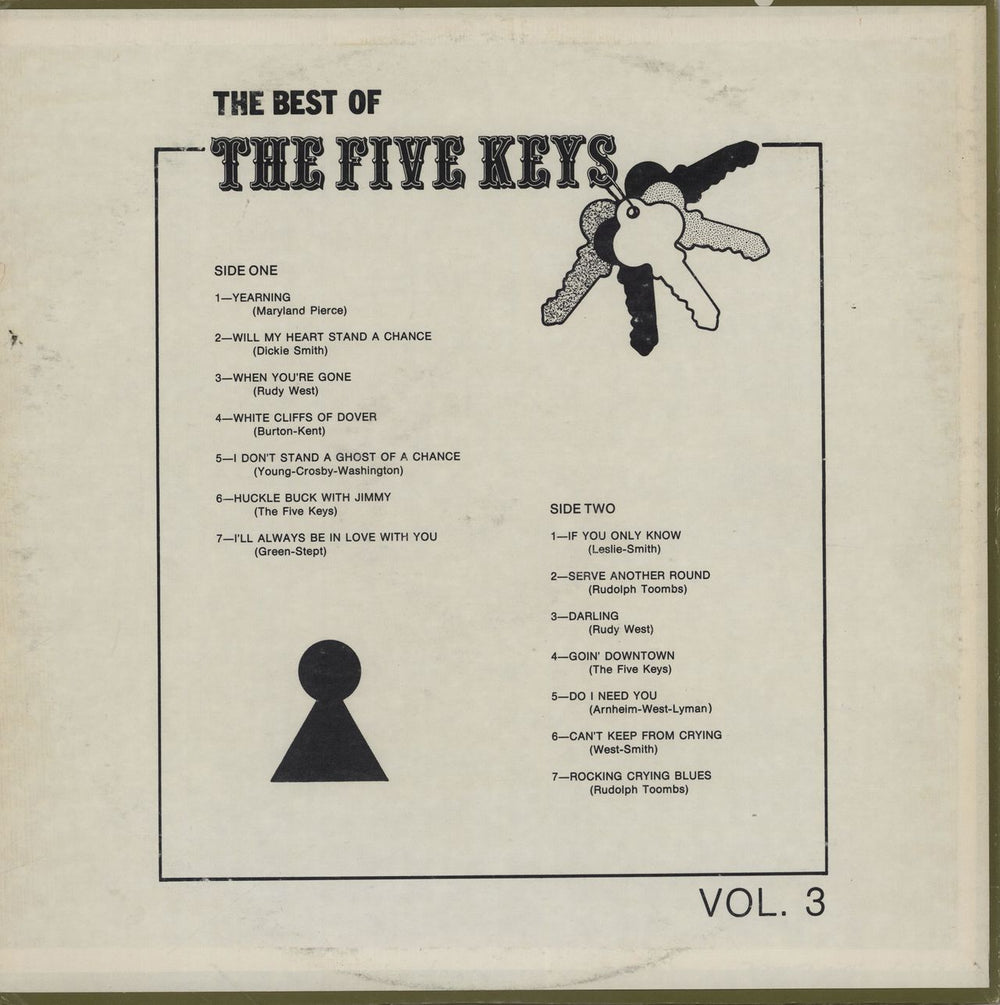 The Five Keys The Best Of The Five Keys Vol. 3 US vinyl LP album (LP record)