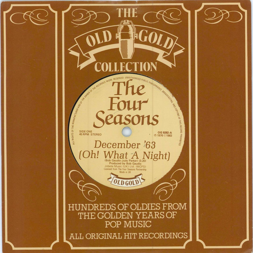 The Four Seasons December, 1963 [Oh, What A Night] UK 7" vinyl single (7 inch record / 45) OG9282