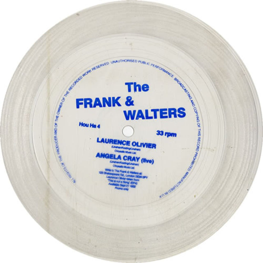 The Frank And Walters Laurence Olivier UK Promo 7" vinyl single (7 inch record / 45) HOUHA4