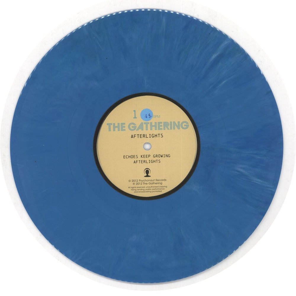 The Gathering Afterlight - Blue Vinyl & Numbered + Stickers Dutch 10" vinyl single (10 inch record) 8716059003412