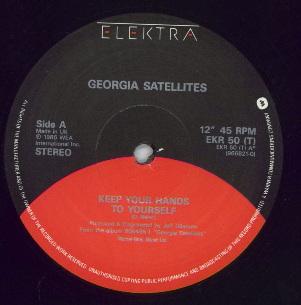 The Georgia Satellites Keep Your Hands To Yourself UK 12" vinyl single (12 inch record / Maxi-single) GSA12KE828538