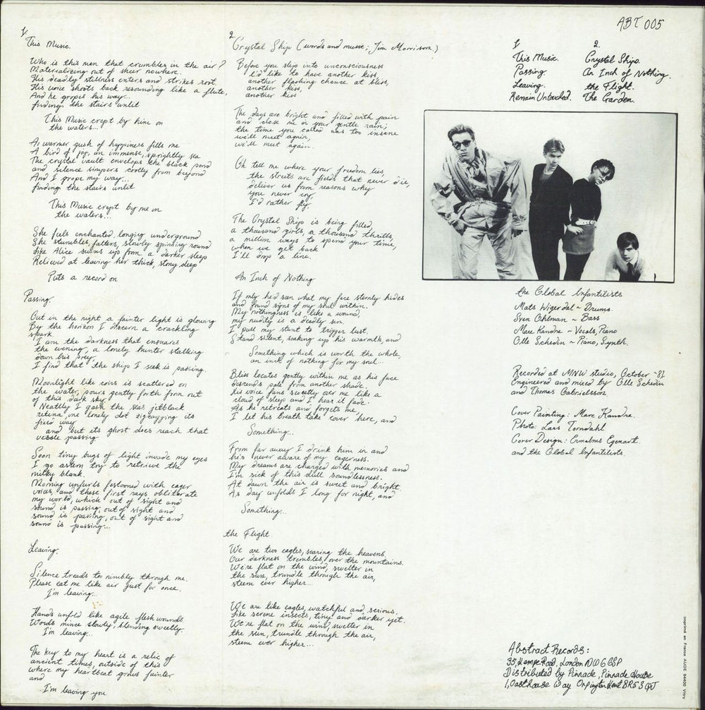 The Global Infantilists The Global Infantilists French vinyl LP album (LP record)