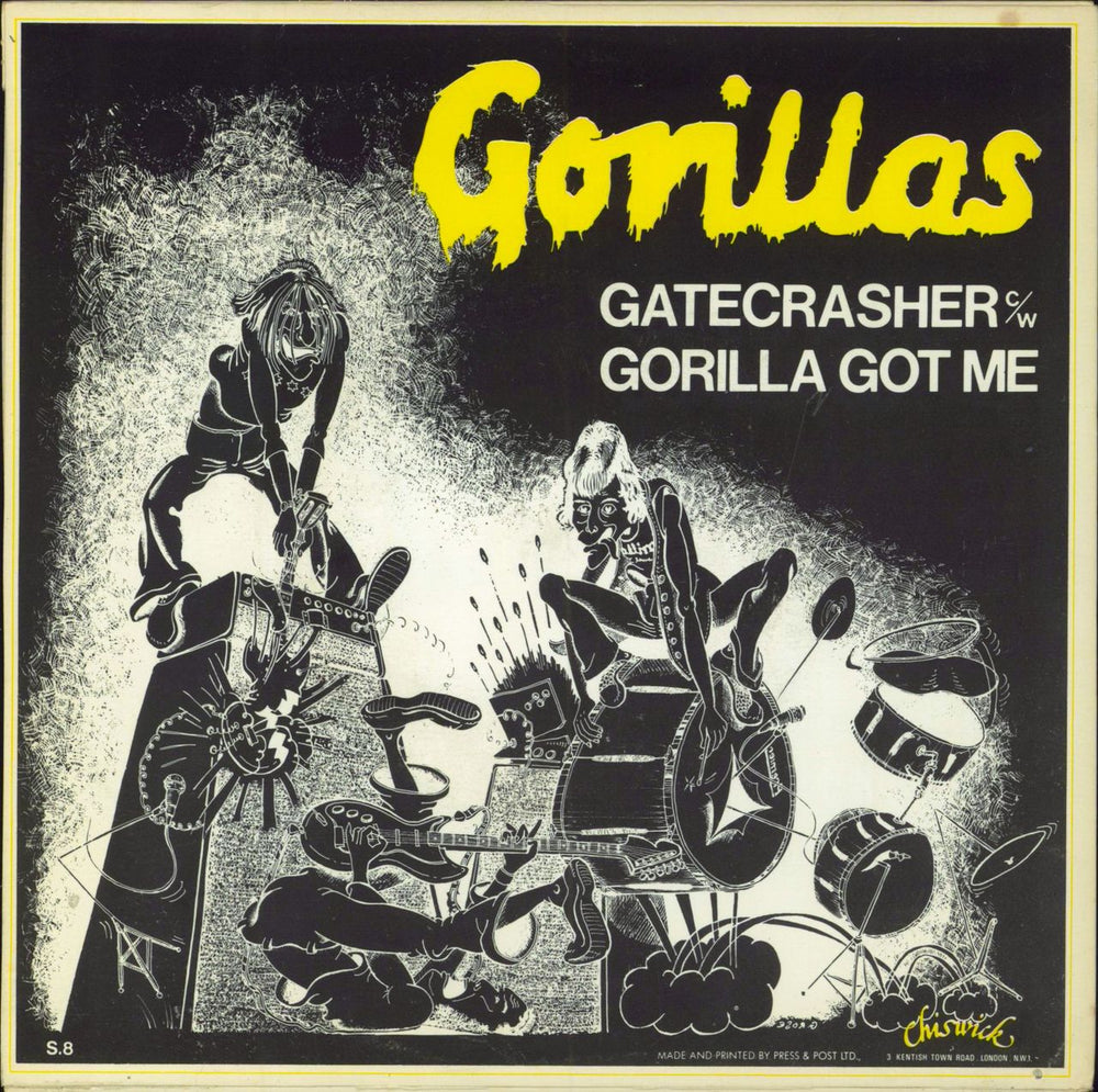 The Gorillas Gatecrasher - 2nd UK 7" vinyl single (7 inch record / 45) NS8