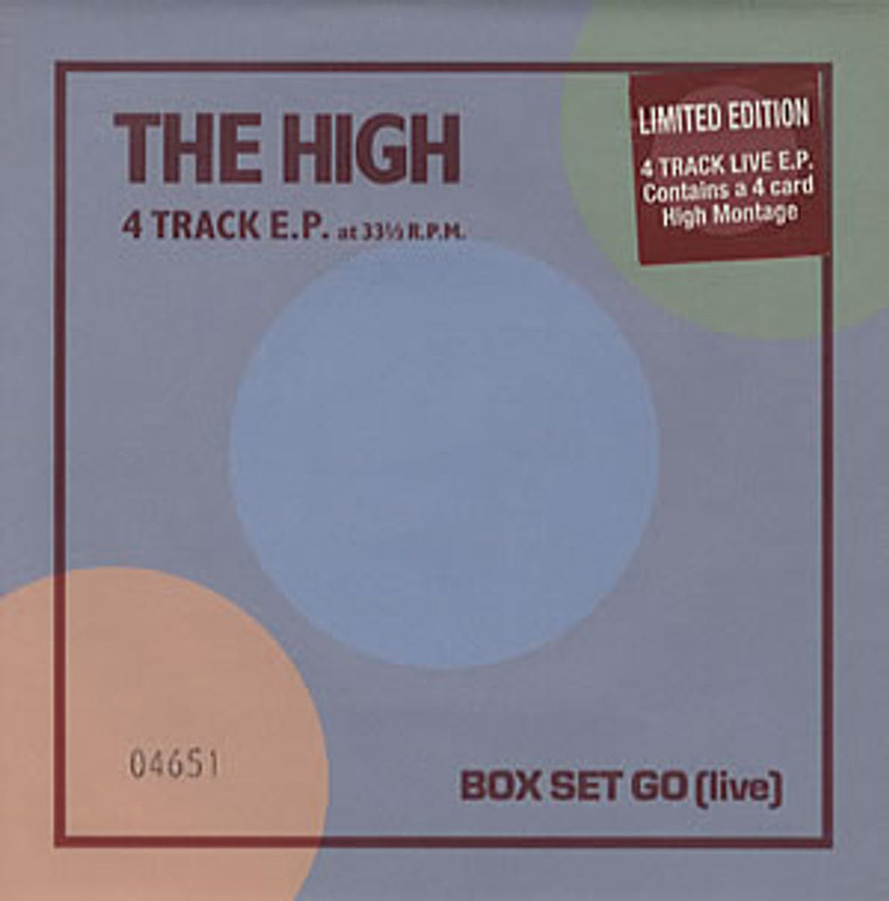 The High Box Set Go (Live) EP UK 7" vinyl single (7 inch record / 45) LONP286