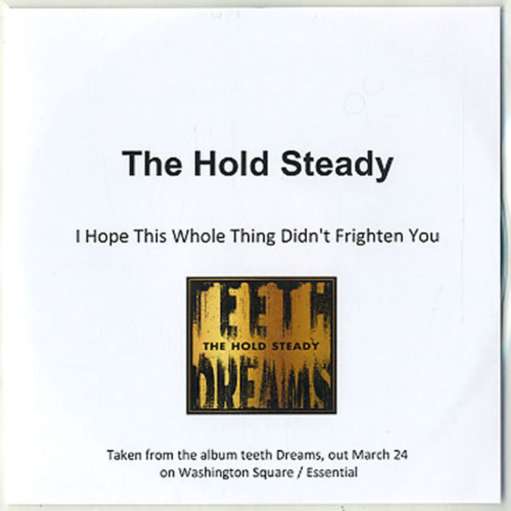 The Hold Steady I Hope This Whole Thing Didn't Frighten You UK Promo CD-R acetate CD-R