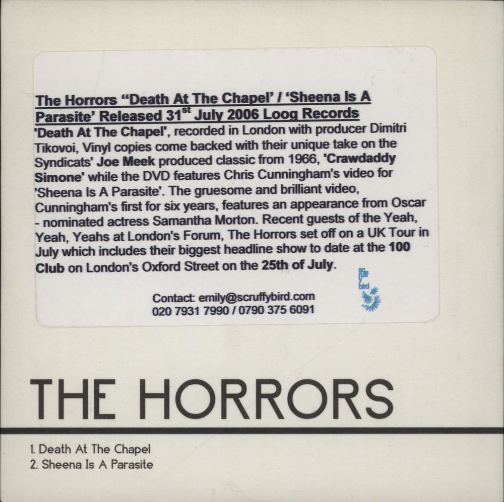 The Horrors Death At The Chapel UK Promo CD single (CD5 / 5") LOOG16P