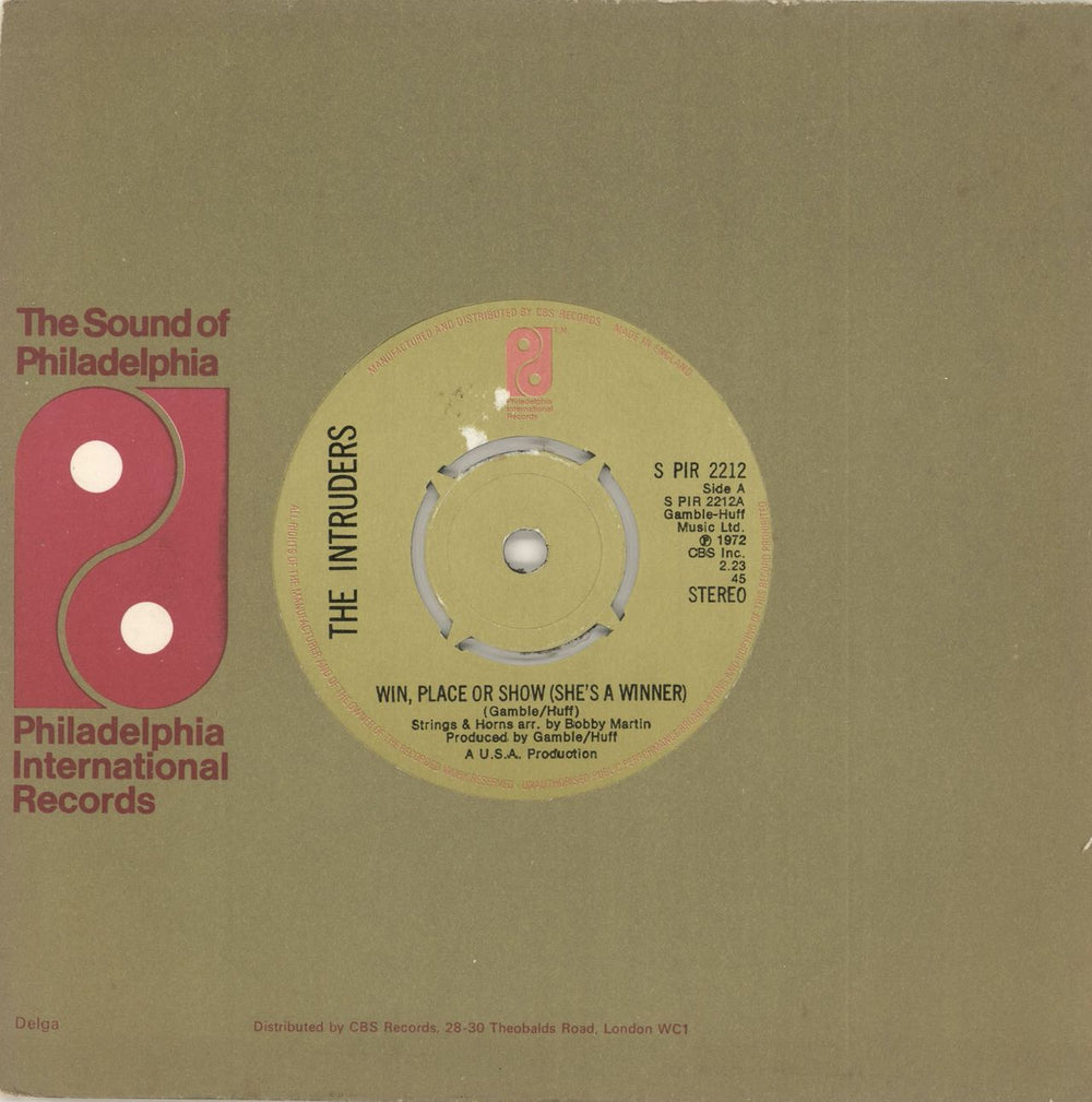 The Intruders Win, Place Or Show (She's A Winner) - 4pr UK 7" vinyl single (7 inch record / 45) SPIR2212