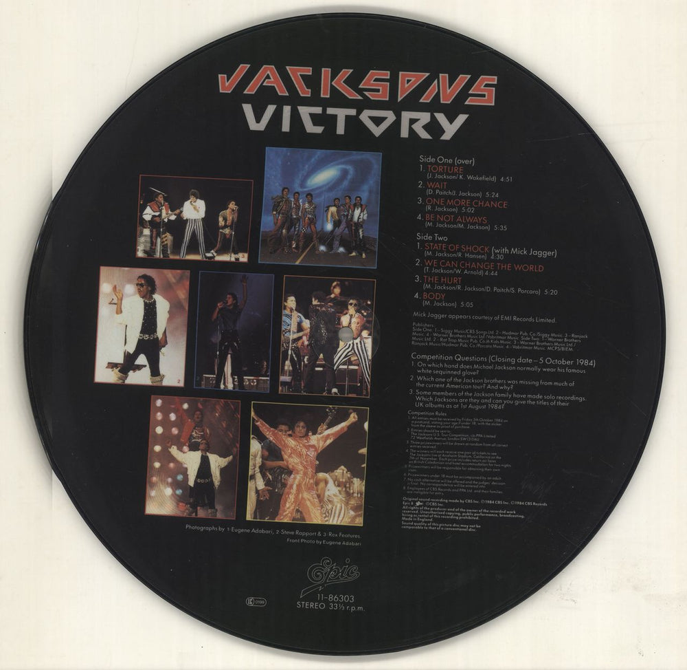 The Jackson Five Victory UK picture disc LP (vinyl picture disc album) JKSPDVI529817