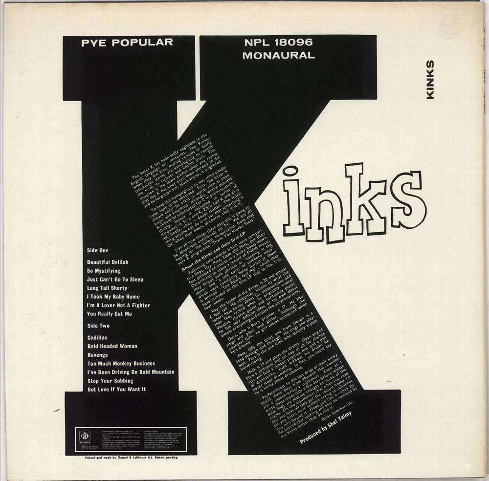 The Kinks Kinks UK vinyl LP album (LP record) KINLPKI724557