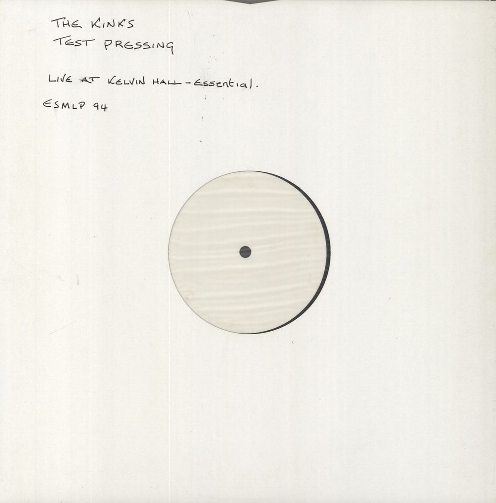 The Kinks Live At Kelvin Hall - Test Pressing UK vinyl LP album (LP record) ESMLP94