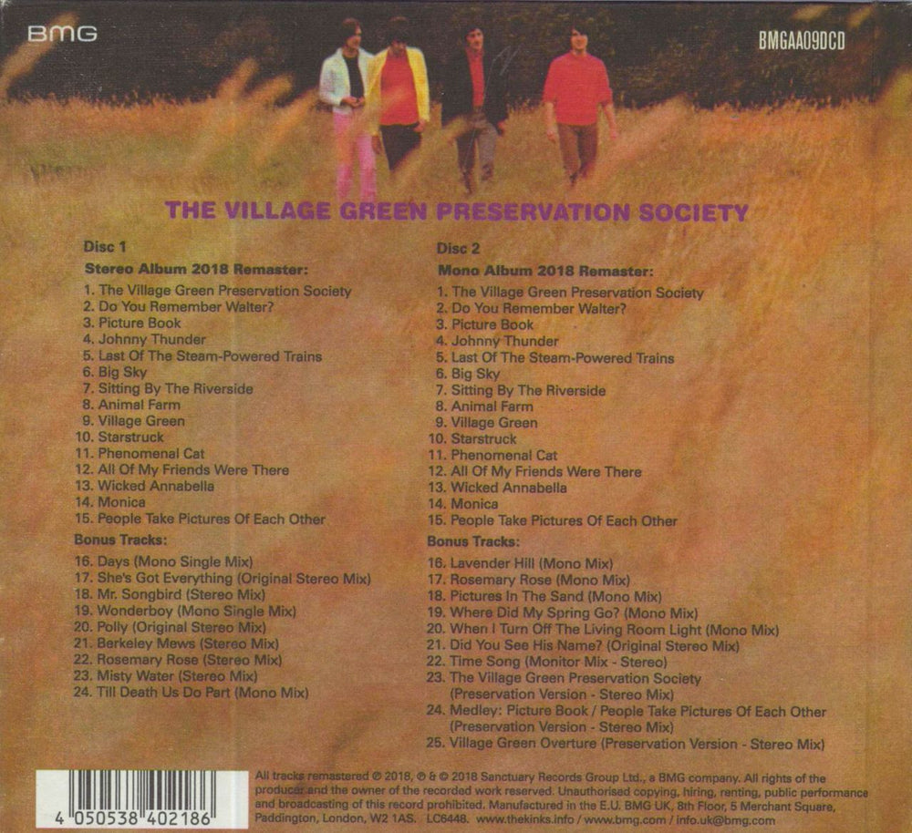 The Kinks The Kinks Are The Village Green Preservation Society UK 2 CD album set (Double CD) 4050538402186