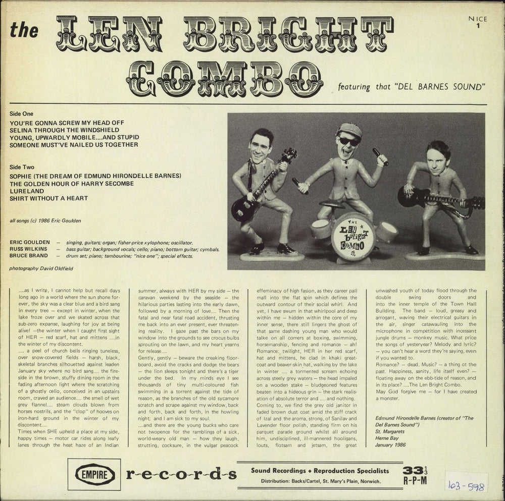 The Len Bright Combo Present The Len Bright Combo By The Len Bright Combo UK vinyl LP album (LP record)