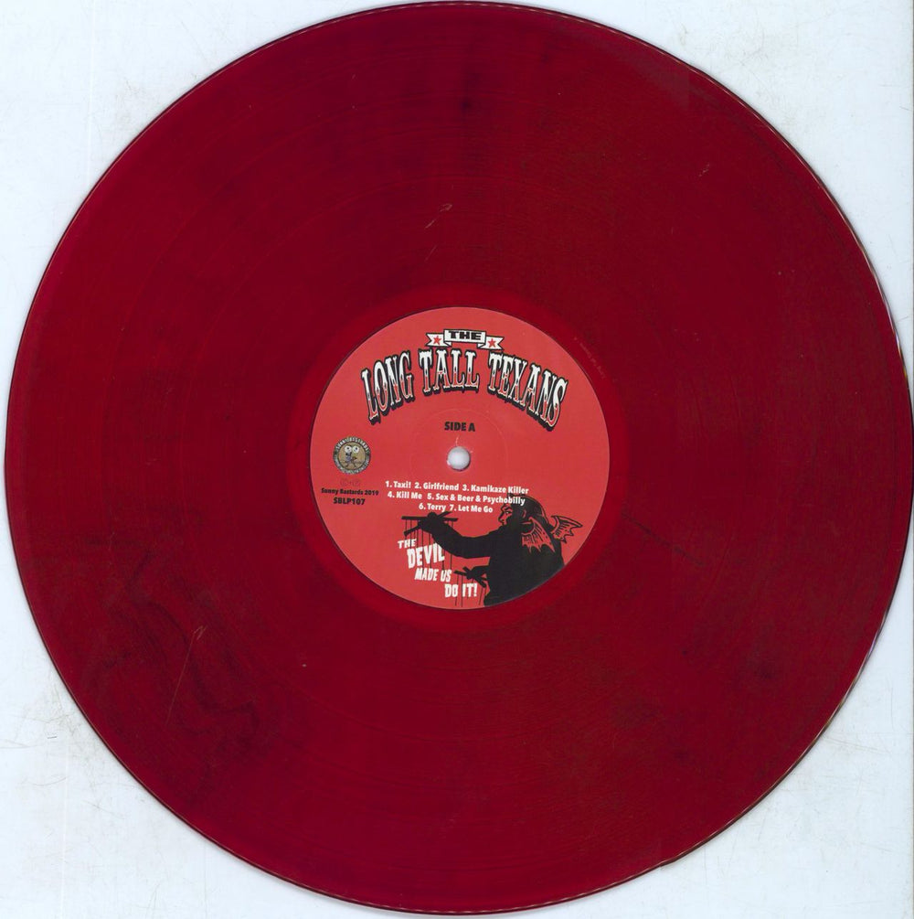 The Long Tall Texans The Devil Made Us Do It - Red German vinyl LP album (LP record) N6QLPTH805156