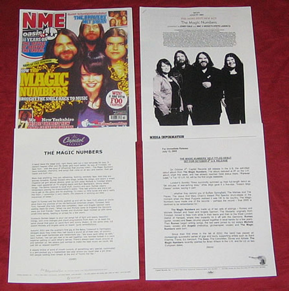 The Magic Numbers The Magic Numbers US Promo media press pack PRESS PACK