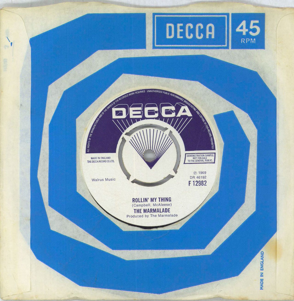 The Marmalade Reflections Of My Life - A Label UK Promo 7" vinyl single (7 inch record / 45)