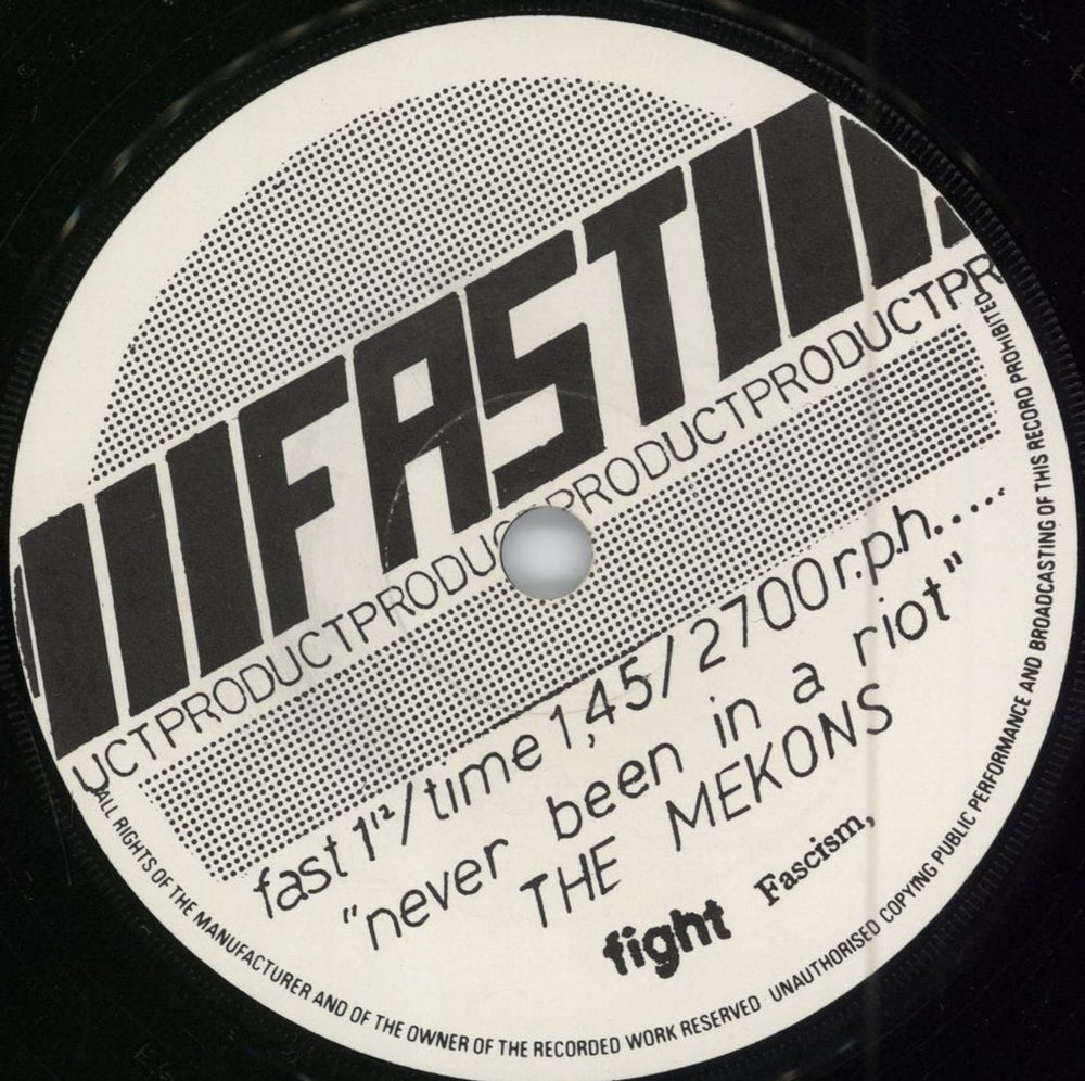 The Mekons Never Been In A Riot UK 7" vinyl single (7 inch record / 45) MK107NE271968