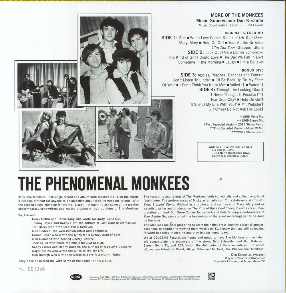 The Monkees More Of The Monkees - 180gm US 2-LP vinyl record set (Double LP Album) 081227880309