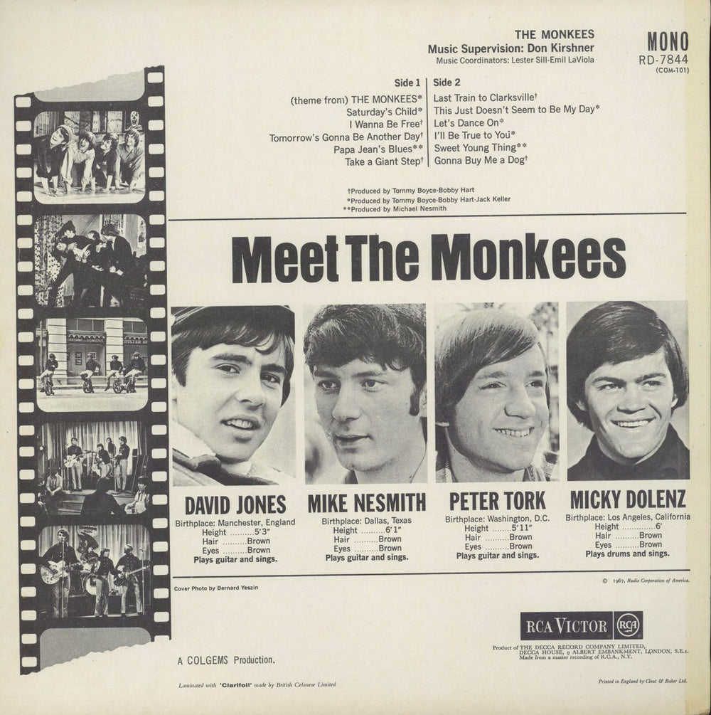 The Monkees The Monkees - 1st UK vinyl LP album (LP record)