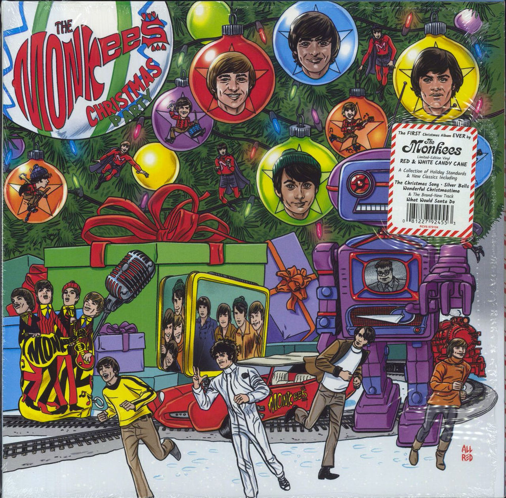 The Monkees The Monkees Christmas Party - Red & White Split Vinyl US vinyl LP album (LP record) R1573134