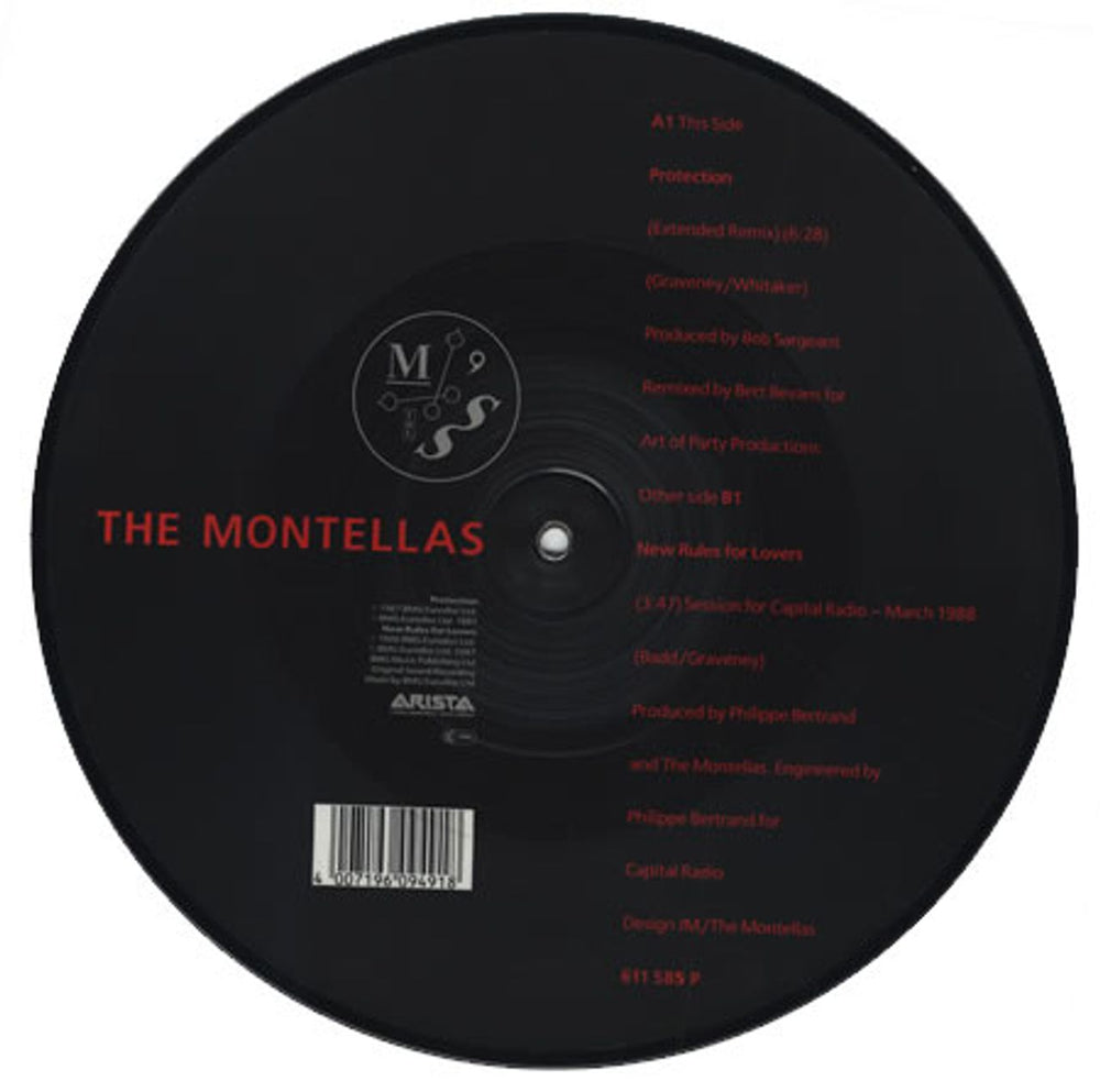 The Montellas Protection UK 10" Picture Disc (10 inch vinyl record) LL60PPR393992