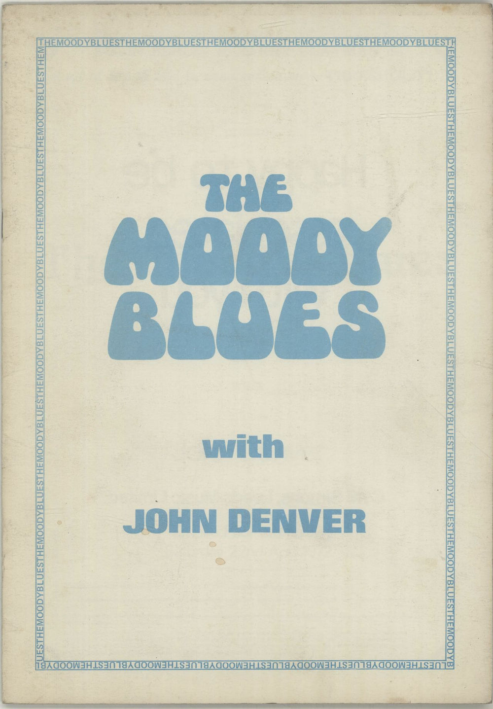 The Moody Blues The Moody Blues With John Denver + Ticket Stub UK tour programme CONCERT PROGRAMME