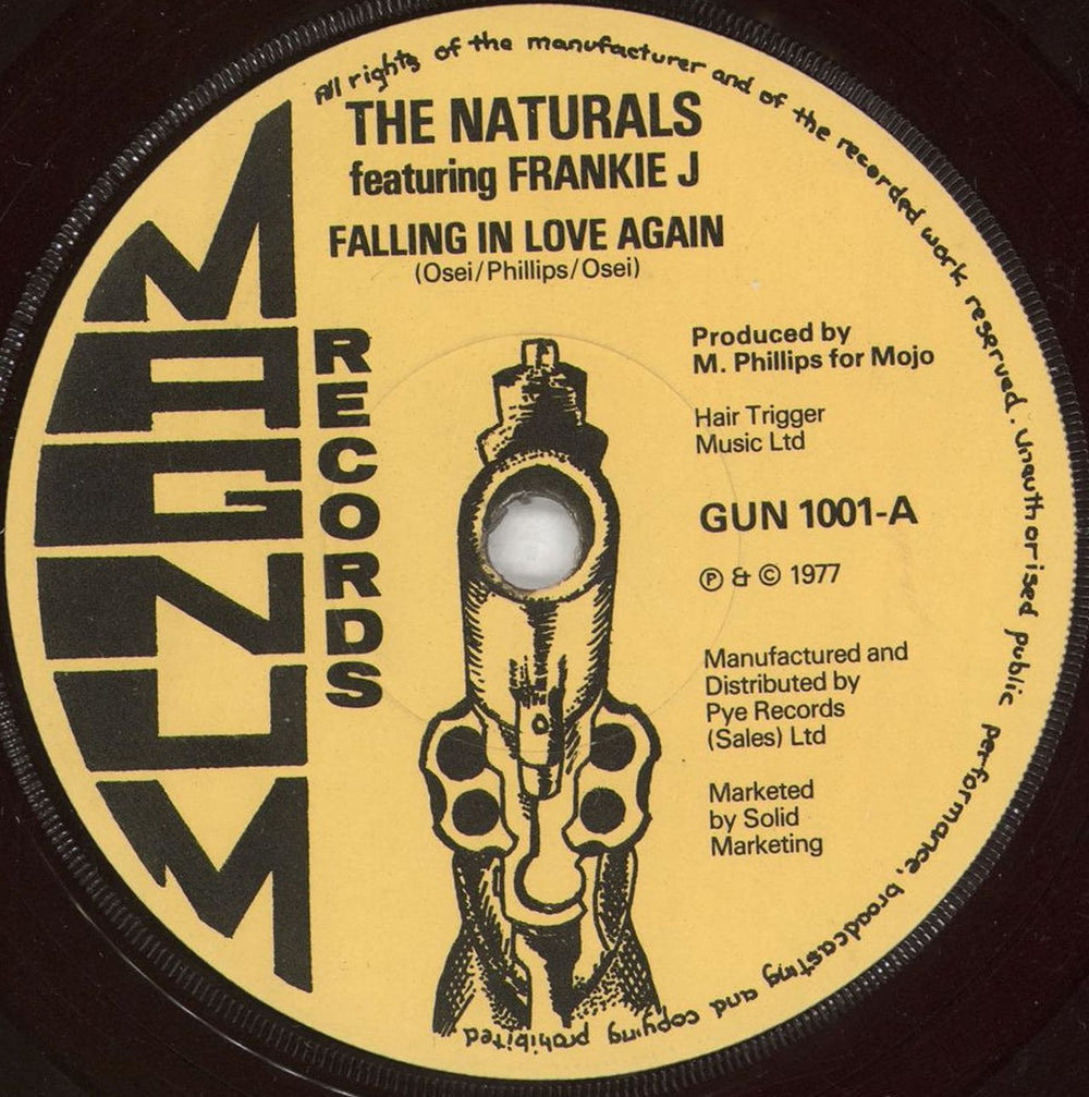 The Naturals Falling In Love Again UK 7" vinyl single (7 inch record / 45) GUN1001