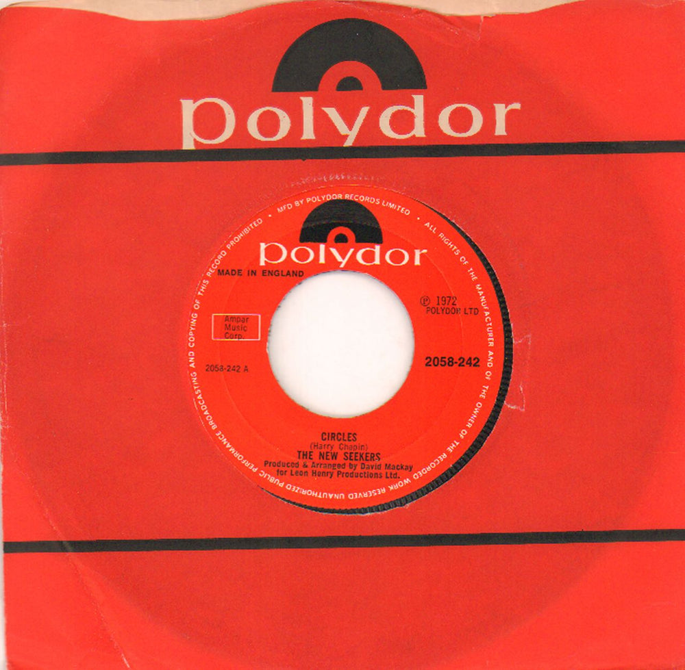 The New Seekers Circles UK 7" vinyl single (7 inch record / 45) 2058242