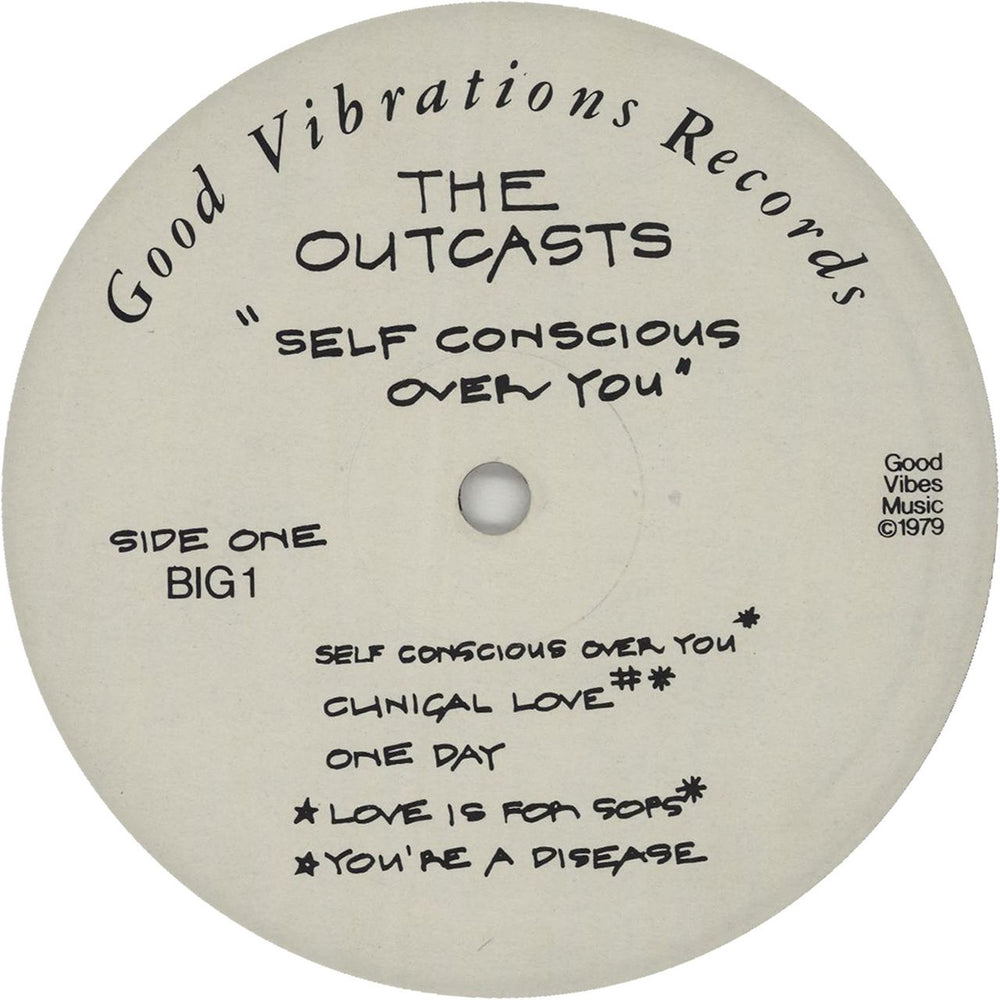 The Outcasts Self Conscious Over You UK vinyl LP album (LP record)