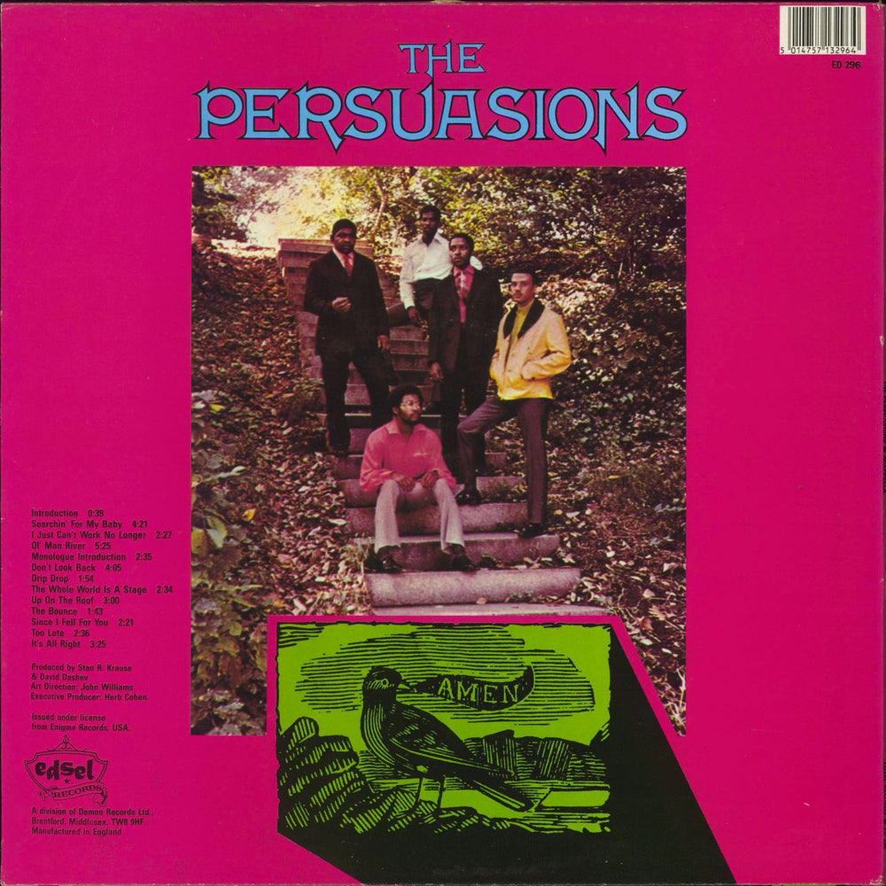 The Persuasions Acappella UK vinyl LP album (LP record)